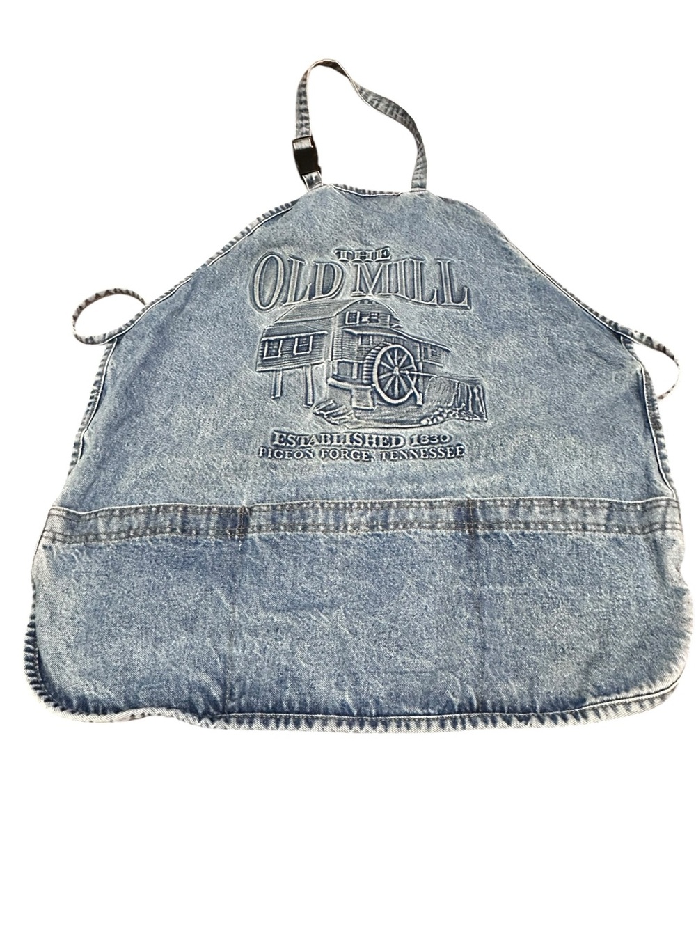 Vintage The Old Mill Denim Apron Made in USA Heavy Denim‎ Adjustable Neck Strap